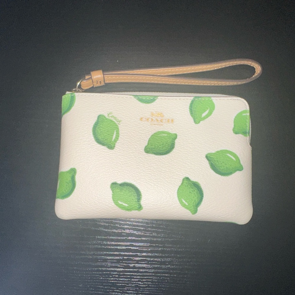 Lime Coach Wristlet